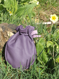 leather pouch purple